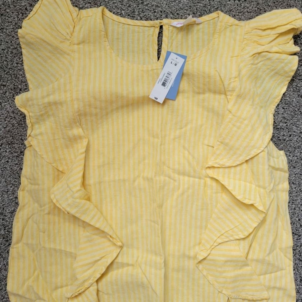Yellow Ruffled Women's Top